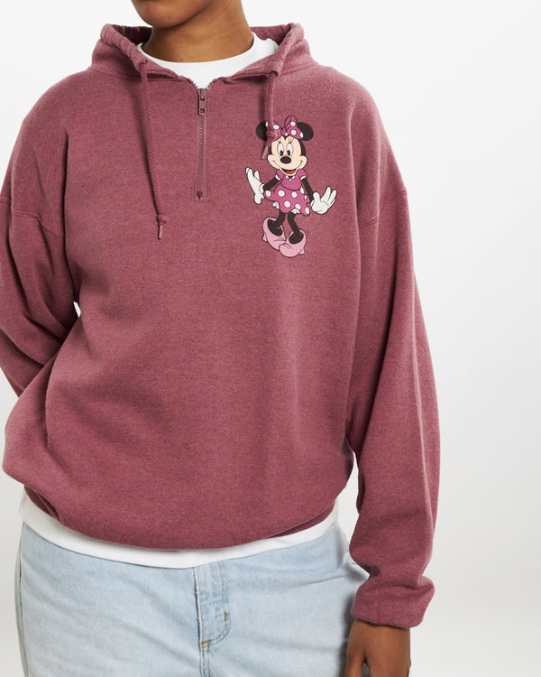 90s Minnie Mouse Quarter Zip Sweatshirt <br>M