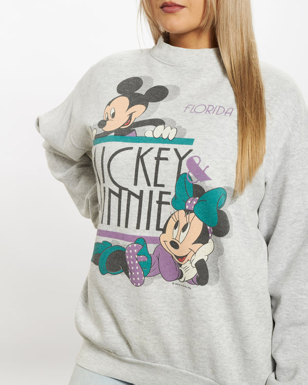 Vintage 90s Mickey & Minnie Sweatshirt <br>S , The Real Deal , newtown, sydney, australia, thrift store, opshop, preloved, secondhand, sustainable, retro, antique, 70s, 80s, 90s, 2000s, 00s, fashion, clothing, streetwear, trendy, garment, style, boutique, store, shop, archive, sale, cheap, best, top