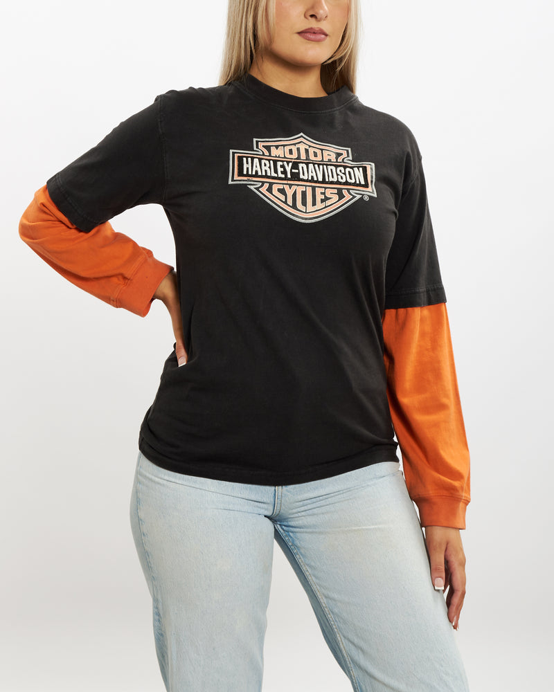 Vintage Harley Davidson Long Sleeve Tee <br>XS , The Real Deal , newtown, sydney, australia, thrift store, opshop, preloved, secondhand, sustainable, retro, antique, 70s, 80s, 90s, 2000s, 00s, fashion, clothing, streetwear, trendy, garment, style, boutique, store, shop, archive, sale, cheap, best, top