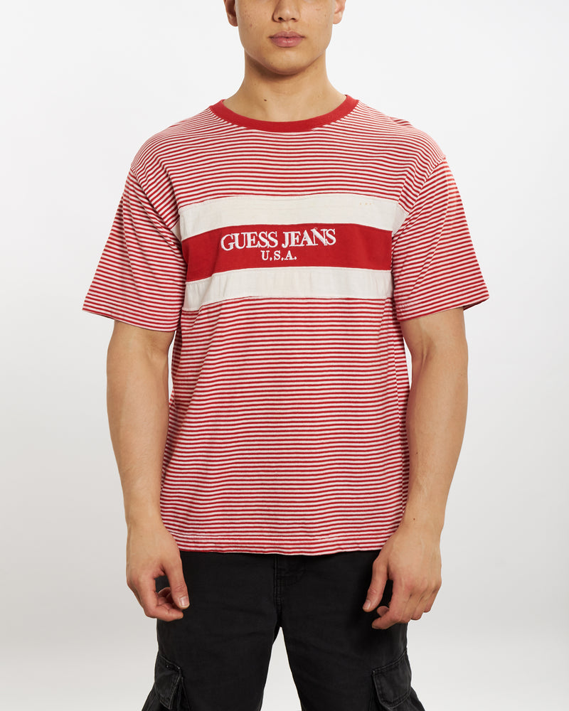 Vintage 1989 Guess Jeans Striped Tee <br>L , The Real Deal , newtown, sydney, australia, thrift store, opshop, preloved, secondhand, sustainable, retro, antique, 70s, 80s, 90s, 2000s, 00s, fashion, clothing, streetwear, trendy, garment, style, boutique, store, shop, archive, sale, cheap, best, top