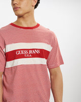 Vintage 1989 Guess Jeans Striped Tee <br>L , The Real Deal , newtown, sydney, australia, thrift store, opshop, preloved, secondhand, sustainable, retro, antique, 70s, 80s, 90s, 2000s, 00s, fashion, clothing, streetwear, trendy, garment, style, boutique, store, shop, archive, sale, cheap, best, top