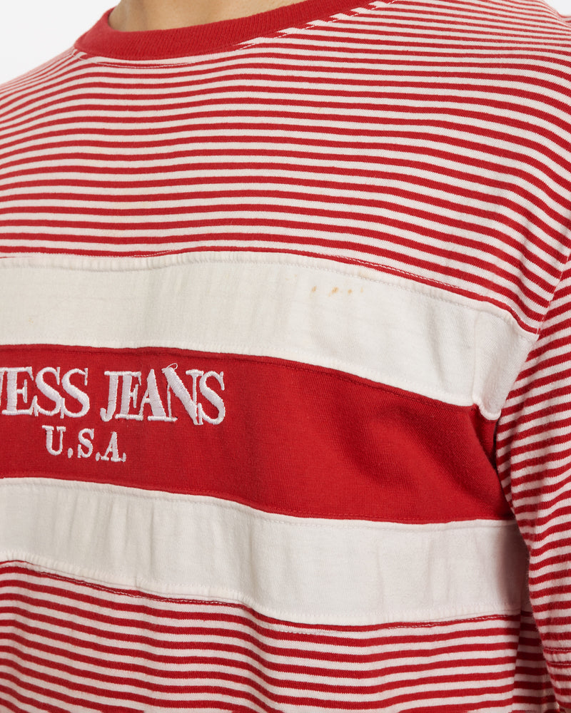 Vintage 1989 Guess Jeans Striped Tee <br>L , The Real Deal , newtown, sydney, australia, thrift store, opshop, preloved, secondhand, sustainable, retro, antique, 70s, 80s, 90s, 2000s, 00s, fashion, clothing, streetwear, trendy, garment, style, boutique, store, shop, archive, sale, cheap, best, top