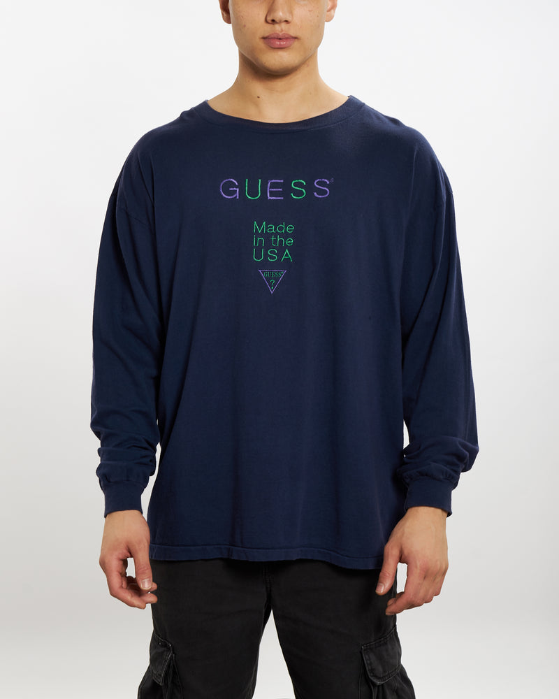Vintage 90s Guess Jeans Long Sleeve Tee <br>L , The Real Deal , newtown, sydney, australia, thrift store, opshop, preloved, secondhand, sustainable, retro, antique, 70s, 80s, 90s, 2000s, 00s, fashion, clothing, streetwear, trendy, garment, style, boutique, store, shop, archive, sale, cheap, best, top