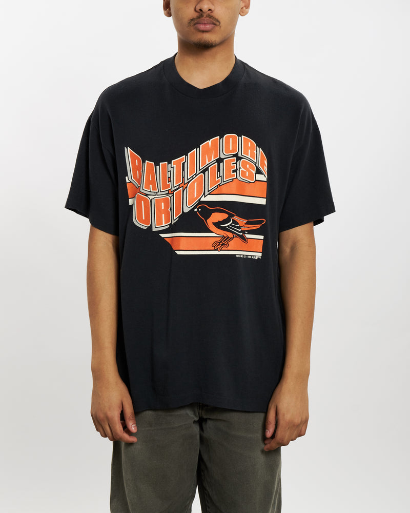 Vintage 1990 MLB Baltimore Orioles Tee <br>M , The Real Deal , newtown, sydney, australia, thrift store, opshop, preloved, secondhand, sustainable, retro, antique, 70s, 80s, 90s, 2000s, 00s, fashion, clothing, streetwear, trendy, garment, style, boutique, store, shop, archive, sale, cheap, best, top
