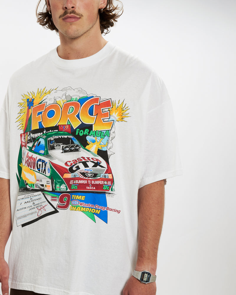 Vintage Deadstock Racing Tee <br>XL , The Real Deal , newtown, sydney, australia, thrift store, opshop, preloved, secondhand, sustainable, retro, antique, 70s, 80s, 90s, 2000s, 00s, fashion, clothing, streetwear, trendy, garment, style, boutique, store, shop, archive, sale, cheap, best, top