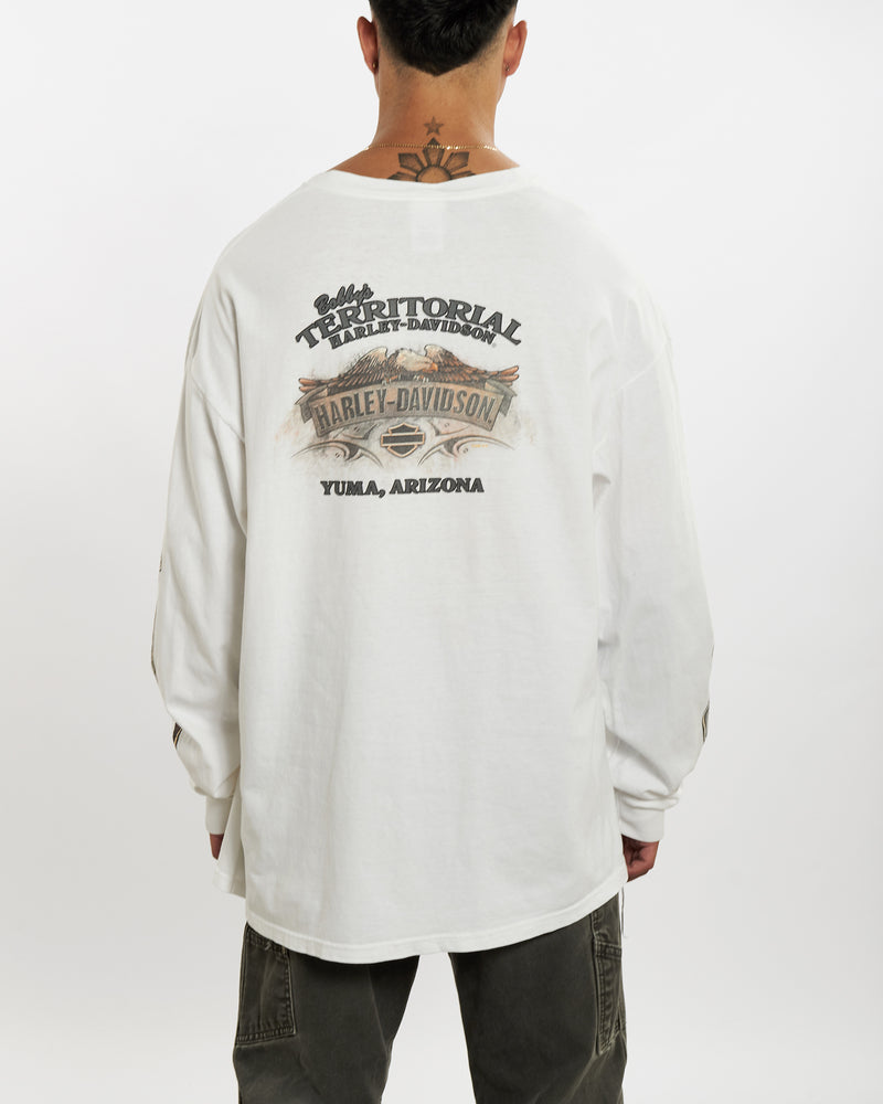 Vintage Harley Davidson Long Sleeve Tee <br>XXL , The Real Deal , newtown, sydney, australia, thrift store, opshop, preloved, secondhand, sustainable, retro, antique, 70s, 80s, 90s, 2000s, 00s, fashion, clothing, streetwear, trendy, garment, style, boutique, store, shop, archive, sale, cheap, best, top