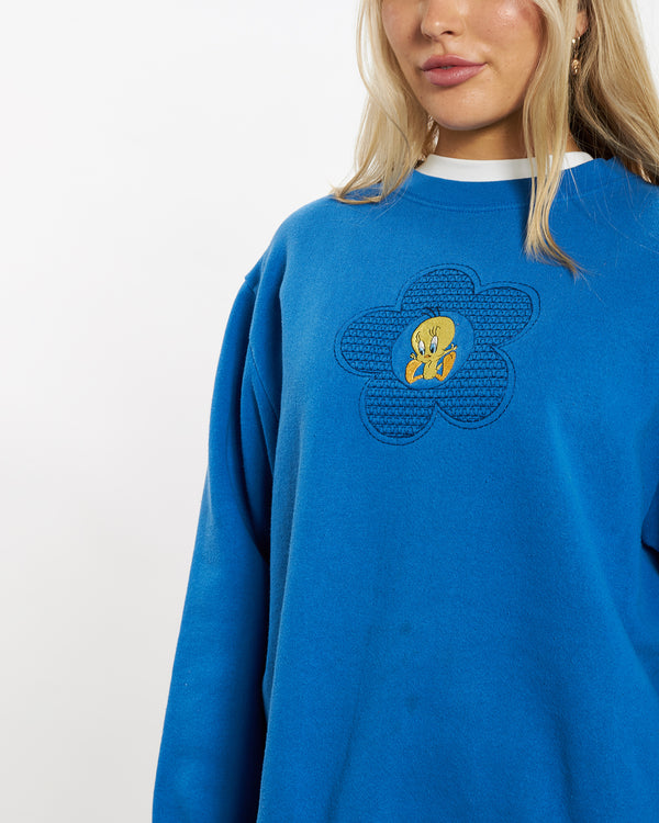 1999 Looney Tunes 'Tweety' Embroidered Sweatshirt <br>M