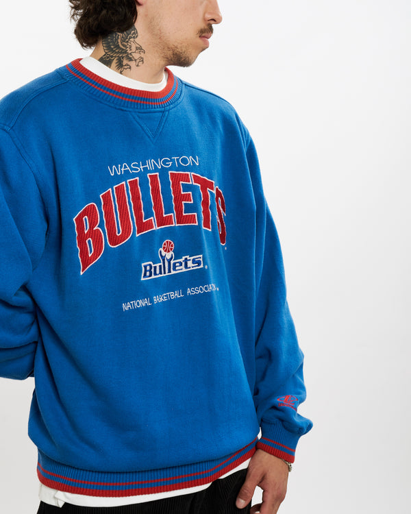 90s NBA Washington Bullets Embroidered Sweatshirt <br>L