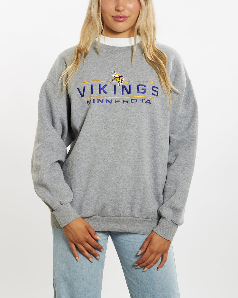 Vintage 90s NFL Minnesota Vikings Sweatshirt <br>M , The Real Deal , newtown, sydney, australia, thrift store, opshop, preloved, secondhand, sustainable, retro, antique, 70s, 80s, 90s, 2000s, 00s, fashion, clothing, streetwear, trendy, garment, style, boutique, store, shop, archive, sale, cheap, best, top
