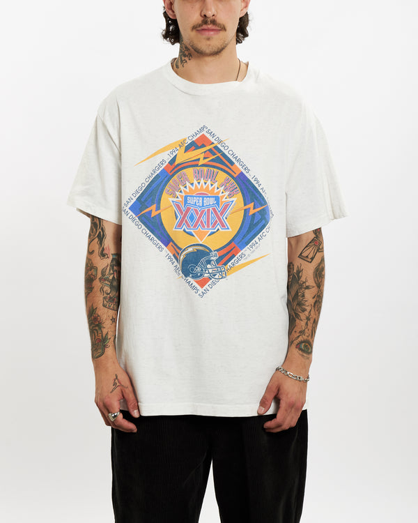 Vintage 1994 NFL San Diego Chargers 'Super Bowl' Tee <br>L , The Real Deal , newtown, sydney, australia, thrift store, opshop, preloved, secondhand, sustainable, retro, antique, 70s, 80s, 90s, 2000s, 00s, fashion, clothing, streetwear, trendy, garment, style, boutique, store, shop, archive, sale, cheap, best, top