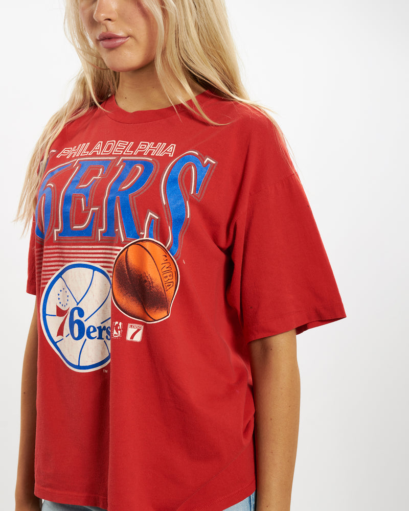Vintage 80s NBA Philadelphia 76ers Tee <br>M , The Real Deal , newtown, sydney, australia, thrift store, opshop, preloved, secondhand, sustainable, retro, antique, 70s, 80s, 90s, 2000s, 00s, fashion, clothing, streetwear, trendy, garment, style, boutique, store, shop, archive, sale, cheap, best, top