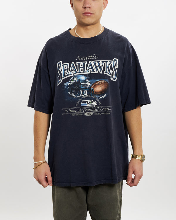Vintage NFL Seattle Seahawks Tee <br>L , The Real Deal , newtown, sydney, australia, thrift store, opshop, preloved, secondhand, sustainable, retro, antique, 70s, 80s, 90s, 2000s, 00s, fashion, clothing, streetwear, trendy, garment, style, boutique, store, shop, archive, sale, cheap, best, top