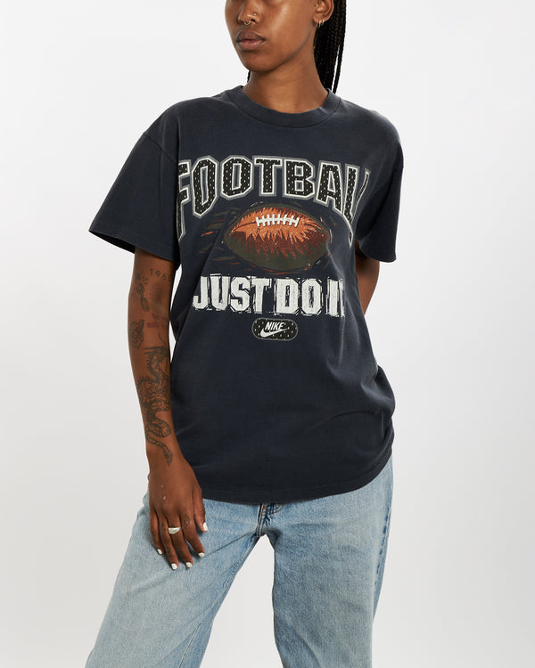 Vintage 90s Nike Football Tee <br>S , The Real Deal , newtown, sydney, australia, thrift store, opshop, preloved, secondhand, sustainable, retro, antique, 70s, 80s, 90s, 2000s, 00s, fashion, clothing, streetwear, trendy, garment, style, boutique, store, shop, archive, sale, cheap, best, top
