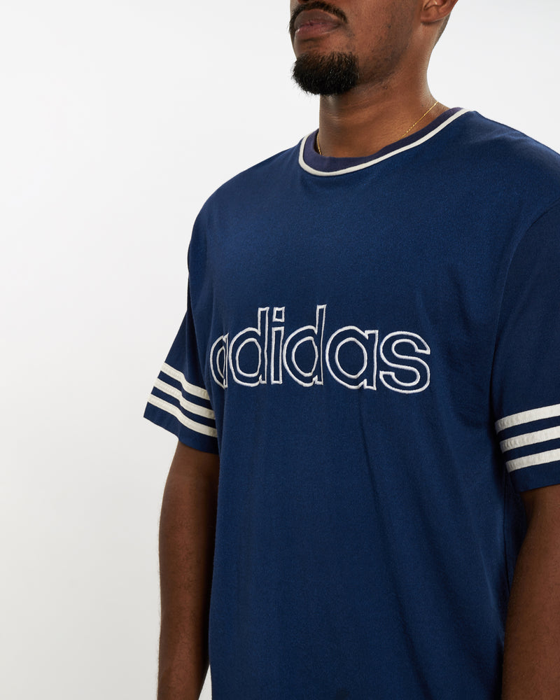 Vintage 90s Adidas Jersey <br>XL , The Real Deal , newtown, sydney, australia, thrift store, opshop, preloved, secondhand, sustainable, retro, antique, 70s, 80s, 90s, 2000s, 00s, fashion, clothing, streetwear, trendy, garment, style, boutique, store, shop, archive, sale, cheap, best, top