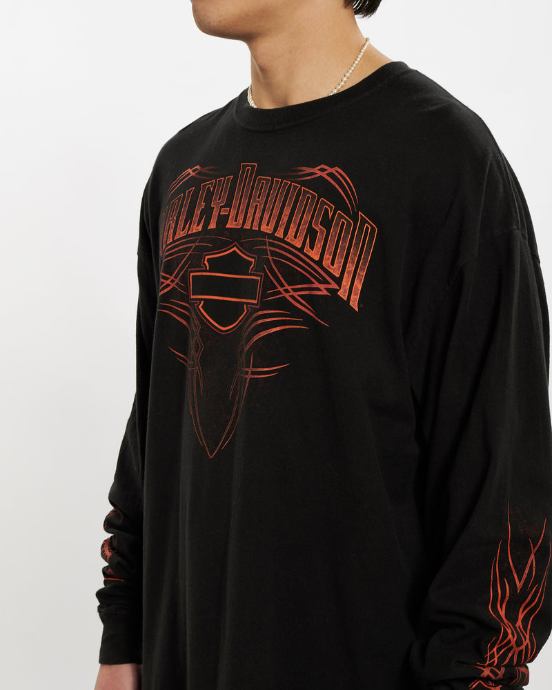 Vintage Harley Davidson Long Sleeve Tee <br>XL , The Real Deal , newtown, sydney, australia, thrift store, opshop, preloved, secondhand, sustainable, retro, antique, 70s, 80s, 90s, 2000s, 00s, fashion, clothing, streetwear, trendy, garment, style, boutique, store, shop, archive, sale, cheap, best, top