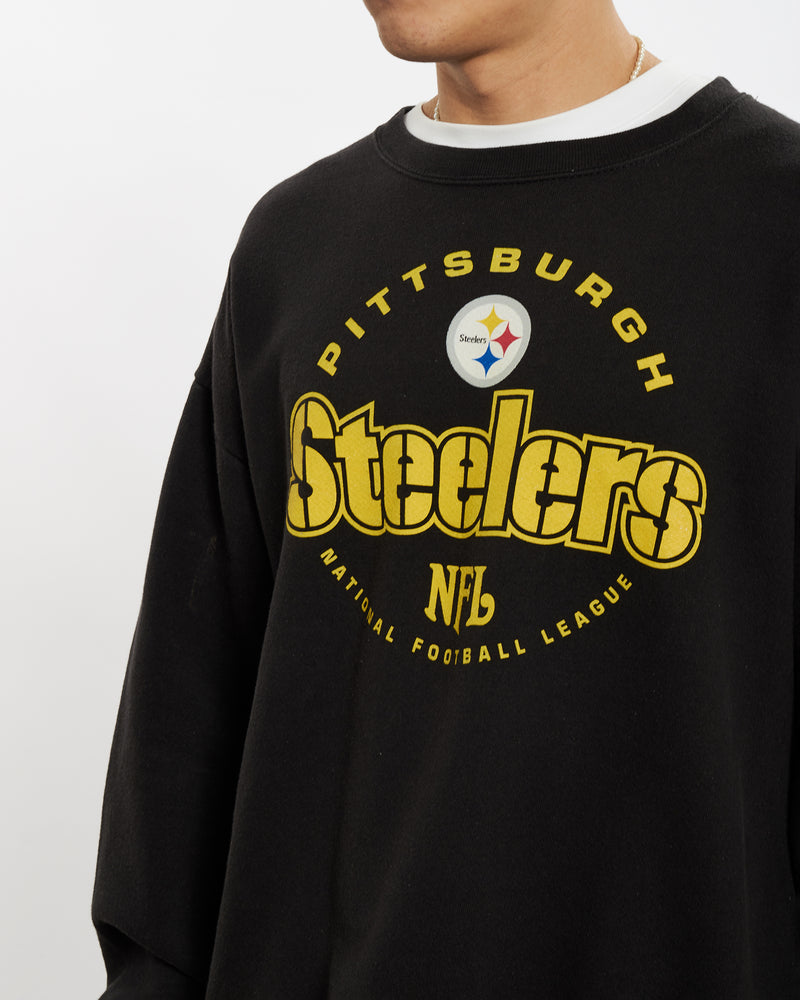 Vintage 90s NFL Pittsburgh Steelers Sweatshirt <br>L , The Real Deal , newtown, sydney, australia, thrift store, opshop, preloved, secondhand, sustainable, retro, antique, 70s, 80s, 90s, 2000s, 00s, fashion, clothing, streetwear, trendy, garment, style, boutique, store, shop, archive, sale, cheap, best, top
