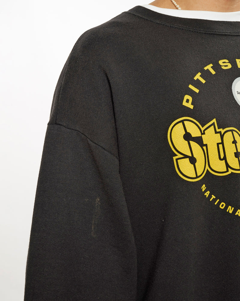 Vintage 90s NFL Pittsburgh Steelers Sweatshirt <br>L , The Real Deal , newtown, sydney, australia, thrift store, opshop, preloved, secondhand, sustainable, retro, antique, 70s, 80s, 90s, 2000s, 00s, fashion, clothing, streetwear, trendy, garment, style, boutique, store, shop, archive, sale, cheap, best, top