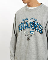 90s NHL San Jose Sharks Sweatshirt <br>L
