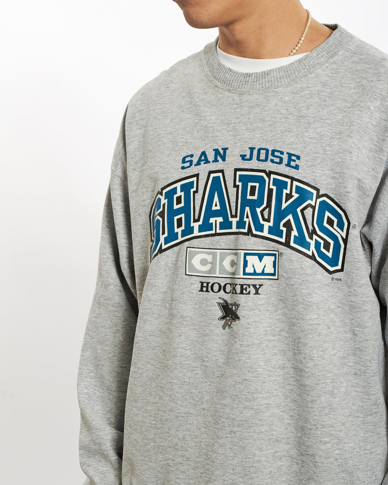 90s NHL San Jose Sharks Sweatshirt <br>L