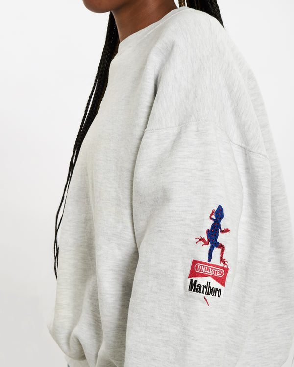 90s Marlboro Cigarettes Embroidered Lizard Sweatshirt <br>M