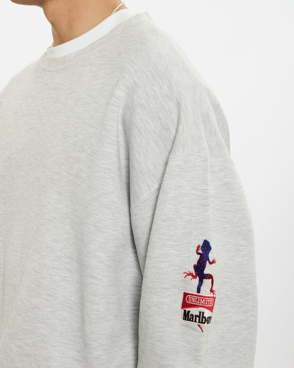 90s Marlboro Cigarettes Embroidered Lizard Sweatshirt <br>L