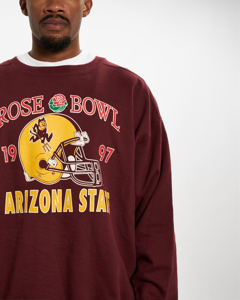 Vintage 1997 Rose Bowl Arizona State Sweatshirt <br>XL , The Real Deal , newtown, sydney, australia, thrift store, opshop, preloved, secondhand, sustainable, retro, antique, 70s, 80s, 90s, 2000s, 00s, fashion, clothing, streetwear, trendy, garment, style, boutique, store, shop, archive, sale, cheap, best, top