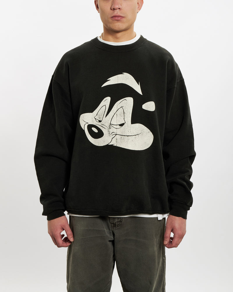 Vintage 1991 Looney Tunes 'Pepé Le Pew' Sweatshirt <br>L , The Real Deal , newtown, sydney, australia, thrift store, opshop, preloved, secondhand, sustainable, retro, antique, 70s, 80s, 90s, 2000s, 00s, fashion, clothing, streetwear, trendy, garment, style, boutique, store, shop, archive, sale, cheap, best, top