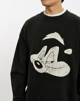 Vintage 1991 Looney Tunes 'Pepé Le Pew' Sweatshirt <br>L , The Real Deal , newtown, sydney, australia, thrift store, opshop, preloved, secondhand, sustainable, retro, antique, 70s, 80s, 90s, 2000s, 00s, fashion, clothing, streetwear, trendy, garment, style, boutique, store, shop, archive, sale, cheap, best, top