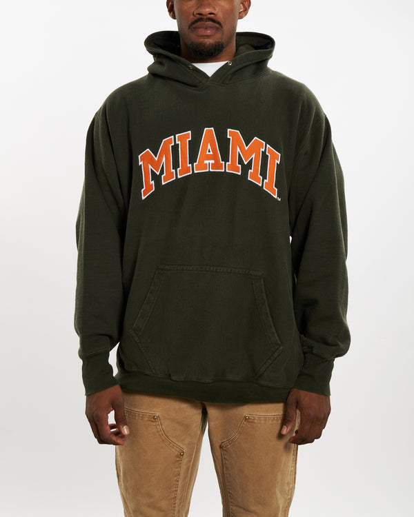 Vintage University of Miami Hooded Sweatshirt <br>XL