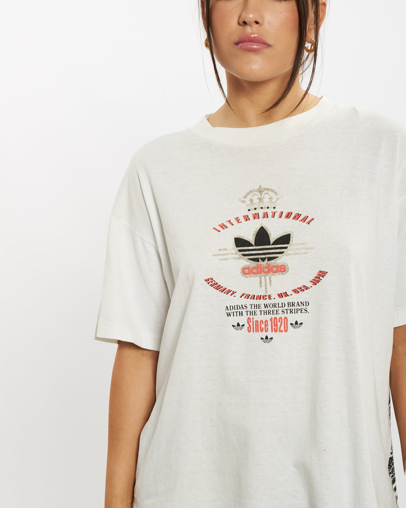 Vintage 80s Adidas 'International' Tee <br>XS , The Real Deal , newtown, sydney, australia, thrift store, opshop, preloved, secondhand, sustainable, retro, antique, 70s, 80s, 90s, 2000s, 00s, fashion, clothing, streetwear, trendy, garment, style, boutique, store, shop, archive, sale, cheap, best, top