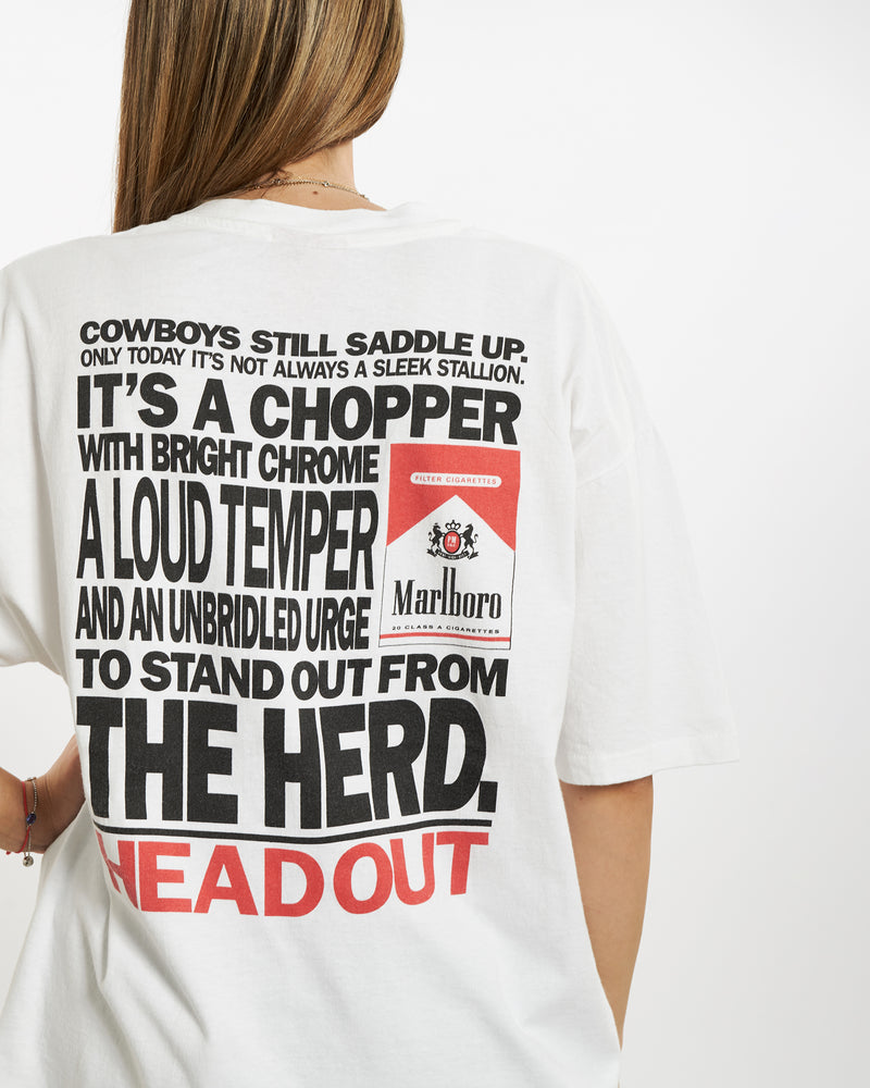 Vintage 90s Marlboro Cigarettes Pocket Tee <br>M , The Real Deal , newtown, sydney, australia, thrift store, opshop, preloved, secondhand, sustainable, retro, antique, 70s, 80s, 90s, 2000s, 00s, fashion, clothing, streetwear, trendy, garment, style, boutique, store, shop, archive, sale, cheap, best, top