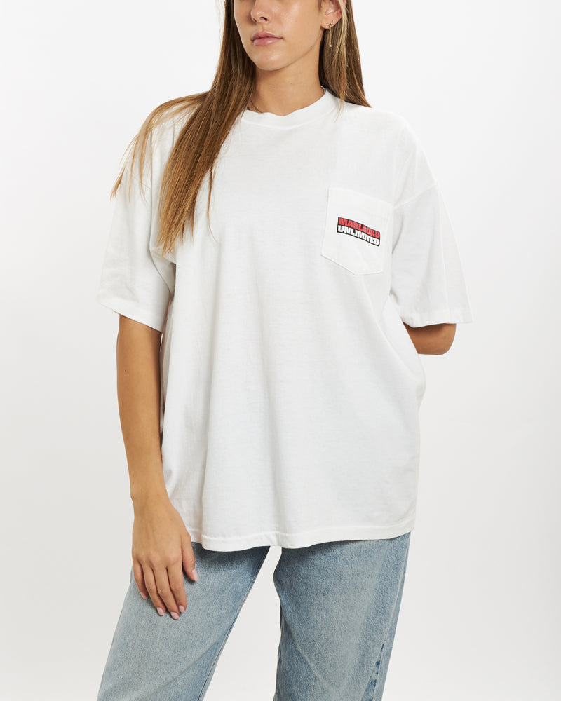 Vintage 90s Marlboro Cigarettes Pocket Tee <br>M , The Real Deal , newtown, sydney, australia, thrift store, opshop, preloved, secondhand, sustainable, retro, antique, 70s, 80s, 90s, 2000s, 00s, fashion, clothing, streetwear, trendy, garment, style, boutique, store, shop, archive, sale, cheap, best, top