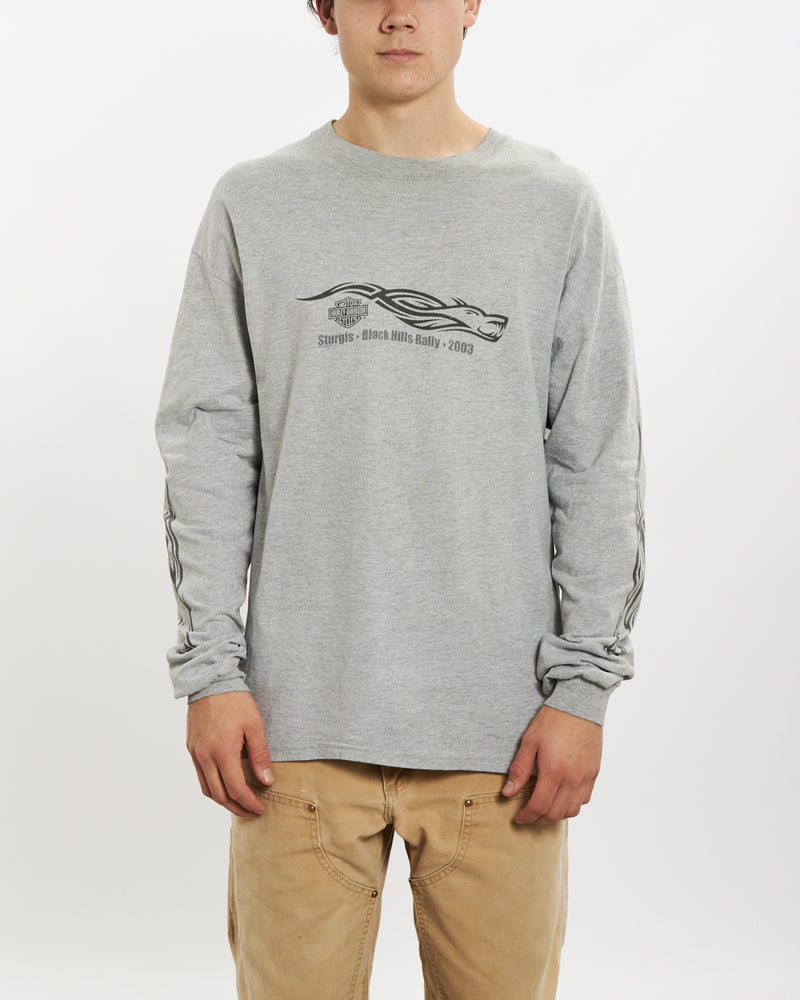 Vintage Harley Davidson Long Sleeve Tee <br>L , The Real Deal , newtown, sydney, australia, thrift store, opshop, preloved, secondhand, sustainable, retro, antique, 70s, 80s, 90s, 2000s, 00s, fashion, clothing, streetwear, trendy, garment, style, boutique, store, shop, archive, sale, cheap, best, top