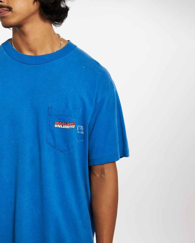 Vintage 90s Marlboro Cigarettes Pocket Tee <br>L , The Real Deal , newtown, sydney, australia, thrift store, opshop, preloved, secondhand, sustainable, retro, antique, 70s, 80s, 90s, 2000s, 00s, fashion, clothing, streetwear, trendy, garment, style, boutique, store, shop, archive, sale, cheap, best, top