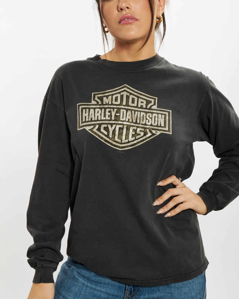 Vintage 1997 Harley Davidson Long Sleeve Tee <br>S , The Real Deal , newtown, sydney, australia, thrift store, opshop, preloved, secondhand, sustainable, retro, antique, 70s, 80s, 90s, 2000s, 00s, fashion, clothing, streetwear, trendy, garment, style, boutique, store, shop, archive, sale, cheap, best, top