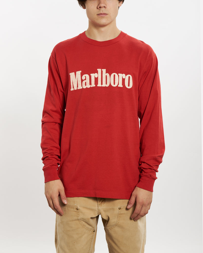 Vintage 90s Marlboro Cigarettes Long Sleeve Tee <br>L , The Real Deal , newtown, sydney, australia, thrift store, opshop, preloved, secondhand, sustainable, retro, antique, 70s, 80s, 90s, 2000s, 00s, fashion, clothing, streetwear, trendy, garment, style, boutique, store, shop, archive, sale, cheap, best, top