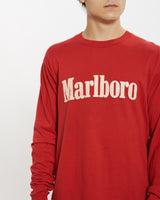Vintage 90s Marlboro Cigarettes Long Sleeve Tee <br>L , The Real Deal , newtown, sydney, australia, thrift store, opshop, preloved, secondhand, sustainable, retro, antique, 70s, 80s, 90s, 2000s, 00s, fashion, clothing, streetwear, trendy, garment, style, boutique, store, shop, archive, sale, cheap, best, top