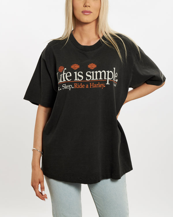 Vintage 90s Harley Davidson Tee <br>M , The Real Deal , newtown, sydney, australia, thrift store, opshop, preloved, secondhand, sustainable, retro, antique, 70s, 80s, 90s, 2000s, 00s, fashion, clothing, streetwear, trendy, garment, style, boutique, store, shop, archive, sale, cheap, best, top