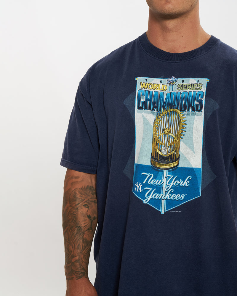 Vintage 1999 MLB New York Yankees Tee <br>XL , The Real Deal , newtown, sydney, australia, thrift store, opshop, preloved, secondhand, sustainable, retro, antique, 70s, 80s, 90s, 2000s, 00s, fashion, clothing, streetwear, trendy, garment, style, boutique, store, shop, archive, sale, cheap, best, top