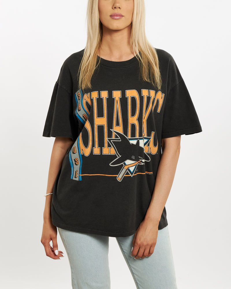 Vintage 1992 NHL San Jose Sharks Tee <br>M , The Real Deal , newtown, sydney, australia, thrift store, opshop, preloved, secondhand, sustainable, retro, antique, 70s, 80s, 90s, 2000s, 00s, fashion, clothing, streetwear, trendy, garment, style, boutique, store, shop, archive, sale, cheap, best, top