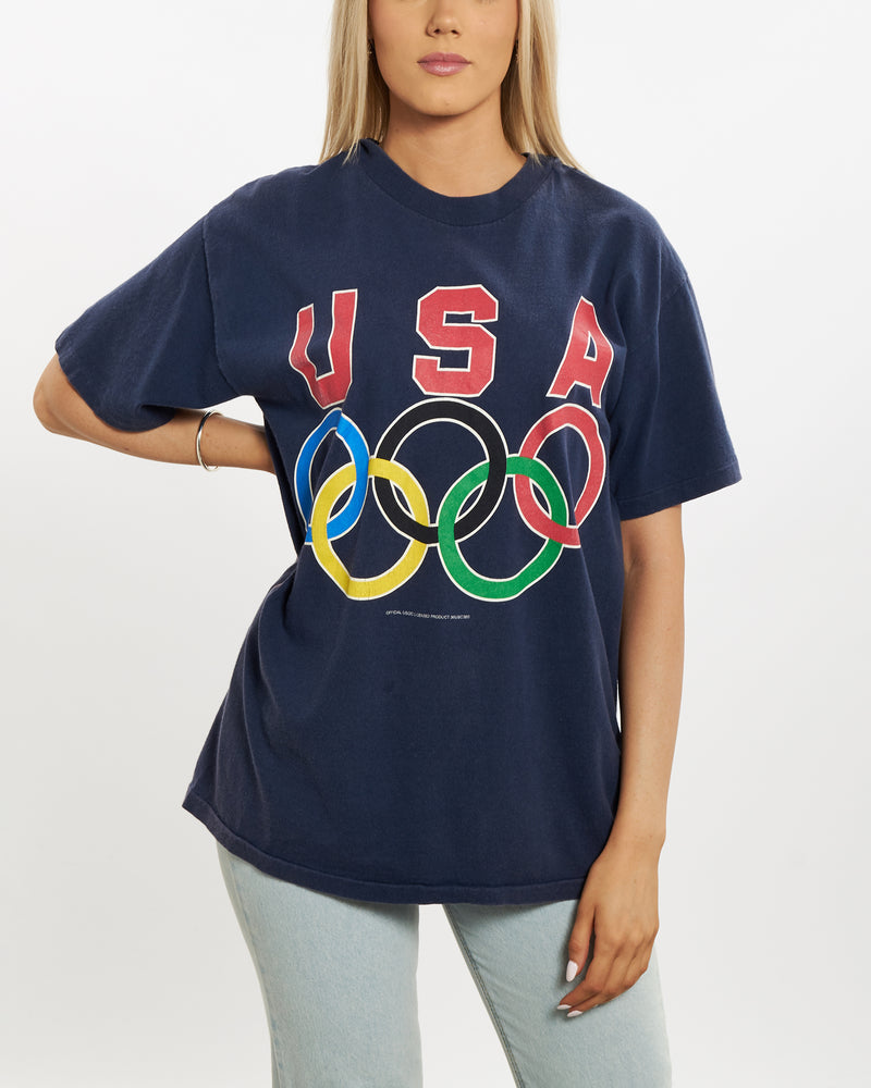 Vintage 90s USA Olympics Tee <br>M , The Real Deal , newtown, sydney, australia, thrift store, opshop, preloved, secondhand, sustainable, retro, antique, 70s, 80s, 90s, 2000s, 00s, fashion, clothing, streetwear, trendy, garment, style, boutique, store, shop, archive, sale, cheap, best, top
