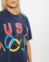 Vintage 90s USA Olympics Tee <br>M , The Real Deal , newtown, sydney, australia, thrift store, opshop, preloved, secondhand, sustainable, retro, antique, 70s, 80s, 90s, 2000s, 00s, fashion, clothing, streetwear, trendy, garment, style, boutique, store, shop, archive, sale, cheap, best, top