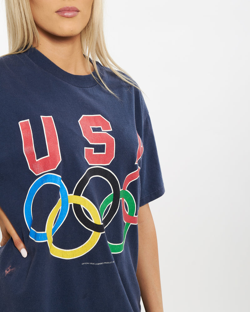 Vintage 90s USA Olympics Tee <br>M , The Real Deal , newtown, sydney, australia, thrift store, opshop, preloved, secondhand, sustainable, retro, antique, 70s, 80s, 90s, 2000s, 00s, fashion, clothing, streetwear, trendy, garment, style, boutique, store, shop, archive, sale, cheap, best, top