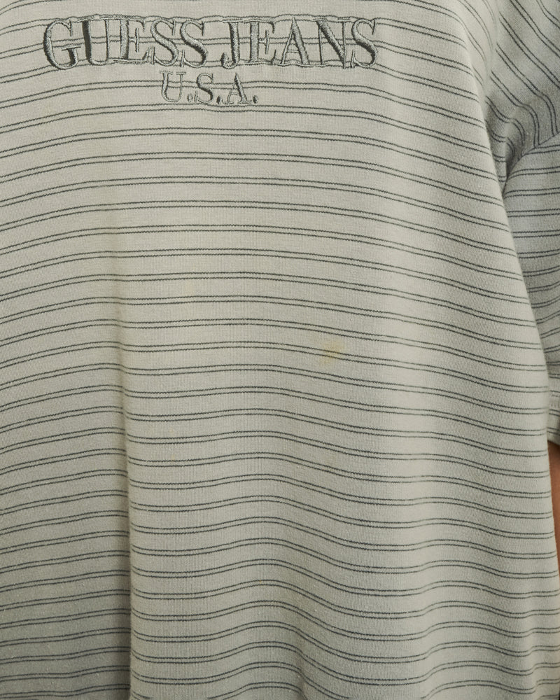 Vintage Guess Jeans Striped Tee <br>M , The Real Deal , newtown, sydney, australia, thrift store, opshop, preloved, secondhand, sustainable, retro, antique, 70s, 80s, 90s, 2000s, 00s, fashion, clothing, streetwear, trendy, garment, style, boutique, store, shop, archive, sale, cheap, best, top