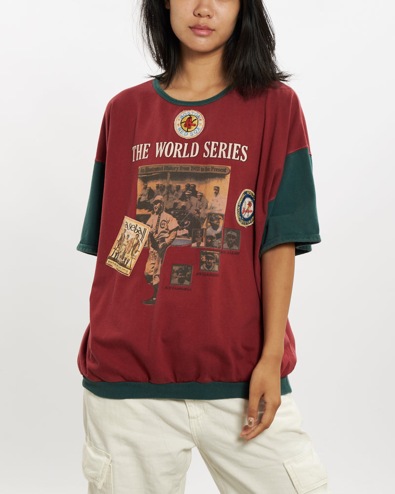 Vintage 90s MLB Boston Red Sox Ringer Tee <br>M , The Real Deal , newtown, sydney, australia, thrift store, opshop, preloved, secondhand, sustainable, retro, antique, 70s, 80s, 90s, 2000s, 00s, fashion, clothing, streetwear, trendy, garment, style, boutique, store, shop, archive, sale, cheap, best, top