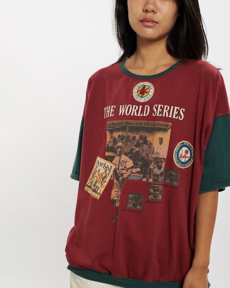 Vintage 90s MLB Boston Red Sox Ringer Tee <br>M , The Real Deal , newtown, sydney, australia, thrift store, opshop, preloved, secondhand, sustainable, retro, antique, 70s, 80s, 90s, 2000s, 00s, fashion, clothing, streetwear, trendy, garment, style, boutique, store, shop, archive, sale, cheap, best, top