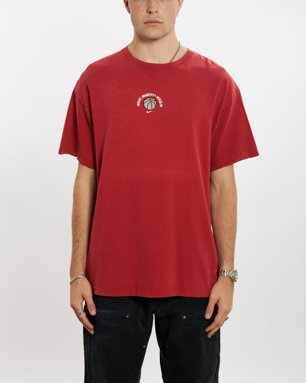 Vintage 90s Nike 'Hoops' Tee <br>L , The Real Deal , newtown, sydney, australia, thrift store, opshop, preloved, secondhand, sustainable, retro, antique, 70s, 80s, 90s, 2000s, 00s, fashion, clothing, streetwear, trendy, garment, style, boutique, store, shop, archive, sale, cheap, best, top