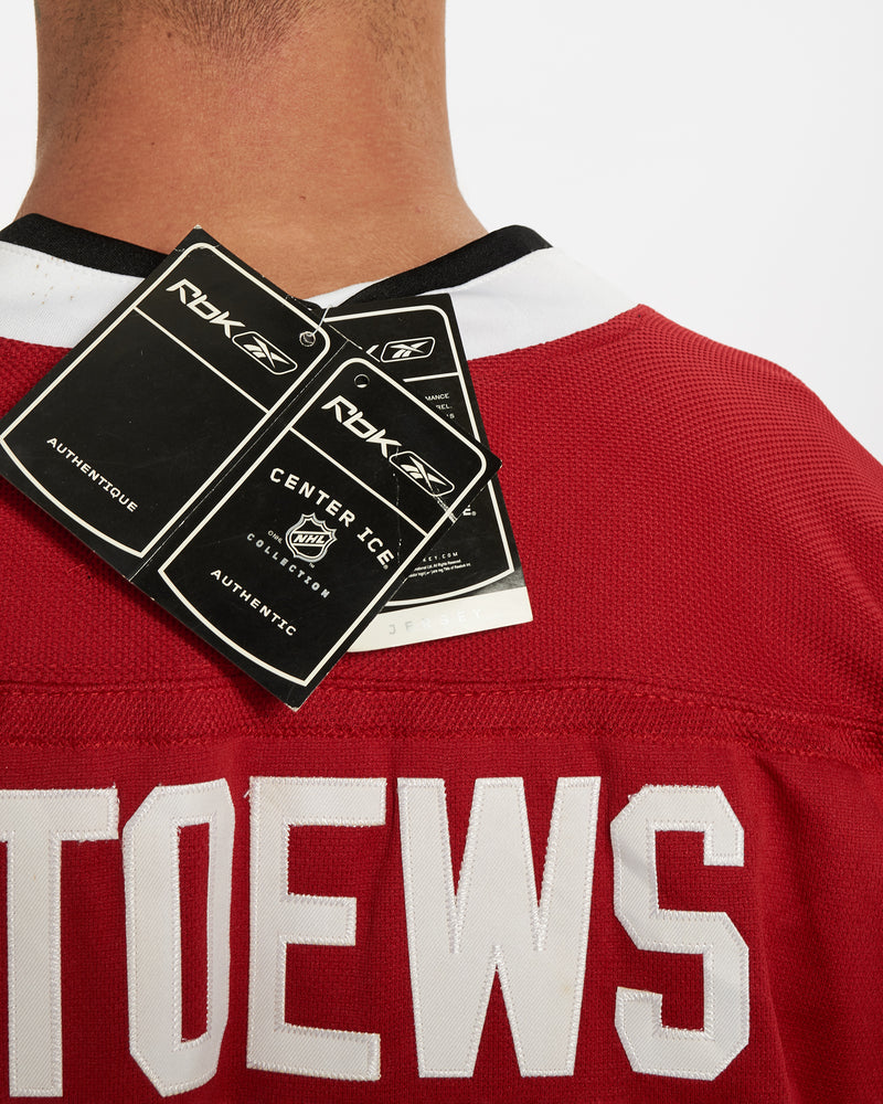 Vintage 90s Deadstock NHL Chicago Blackhawks Jersey <br>XL , The Real Deal , newtown, sydney, australia, thrift store, opshop, preloved, secondhand, sustainable, retro, antique, 70s, 80s, 90s, 2000s, 00s, fashion, clothing, streetwear, trendy, garment, style, boutique, store, shop, archive, sale, cheap, best, top