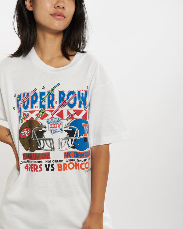 1990 NFL Super Bowl '49ers v Broncos' Tee <br>M