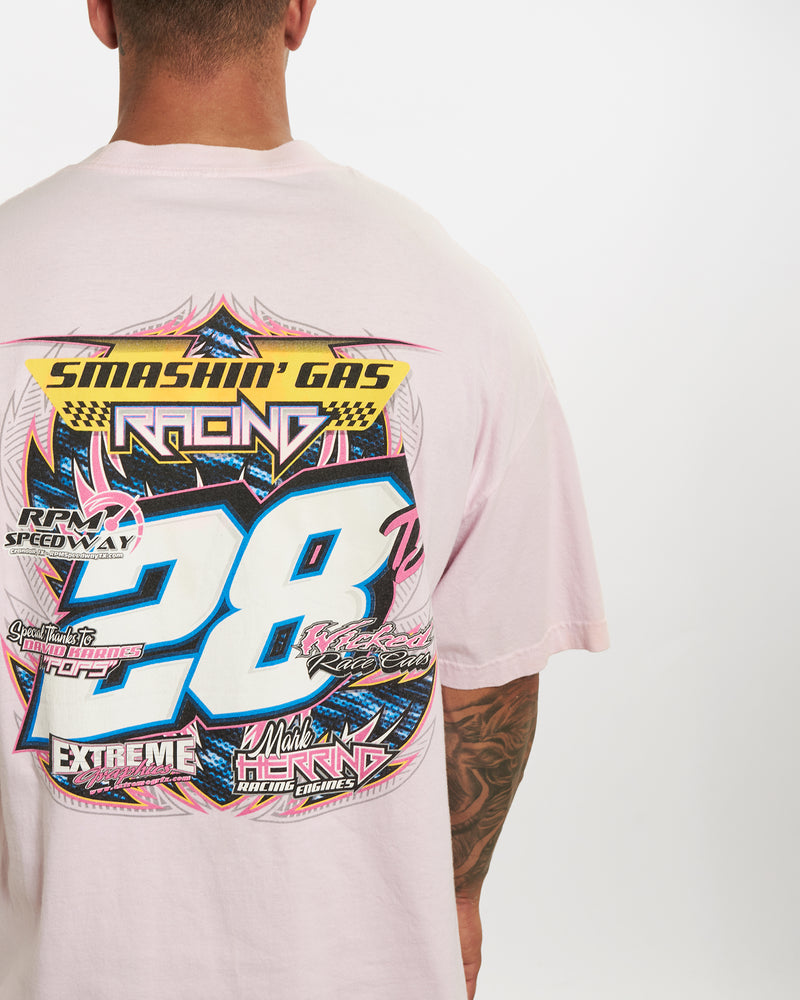 Vintage 'Smashin' Gas' Racing Tee <br>XL , The Real Deal , newtown, sydney, australia, thrift store, opshop, preloved, secondhand, sustainable, retro, antique, 70s, 80s, 90s, 2000s, 00s, fashion, clothing, streetwear, trendy, garment, style, boutique, store, shop, archive, sale, cheap, best, top